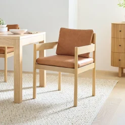 West Elm Halsey Leather Dining Arm Chair