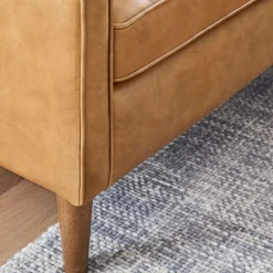 West Elm Hamilton Leather 2-Piece Bumper Chaise Sectional (88"–98")