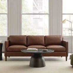 West Elm Hamilton Leather Sofa (70"–91")