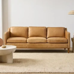 West Elm Hamilton Leather Sofa (70"–91")
