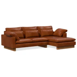 West Elm Harmony Leather 2-Piece Chaise Sectional (117")