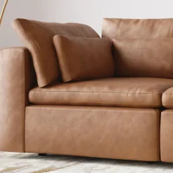 West Elm Harmony Modular Leather Multi-Piece Sofa (86"–121")