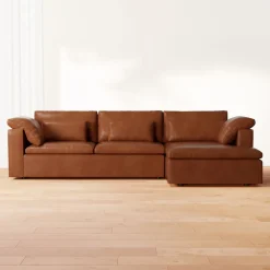 West Elm Harmony Modular Leather 2-Piece Chaise Sectional (122")