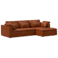 West Elm Harmony Modular Leather 2-Piece Chaise Sectional (122")