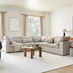West Elm Harmony Modular Skirted Slipcover 3-Piece L-Shaped Sectional (122")