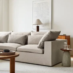 West Elm Harmony Modular Skirted Slipcover 3-Piece L-Shaped Sectional (122")
