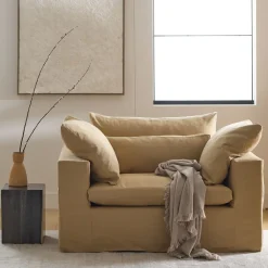 West Elm Harmony Modular Skirted Slipcover Apartment Loveseat (56")