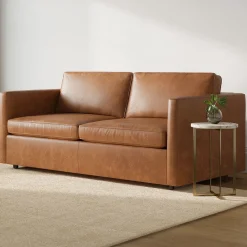 West Elm Harris Leather Sofa (66"–96")