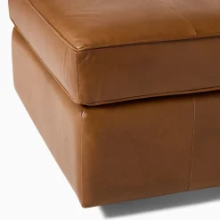 West Elm Harris Motion Leather Ottoman