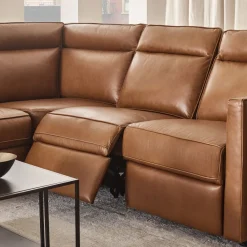 West Elm Harris Motion Reclining Leather 5-Piece L-Shaped Sectional (95")