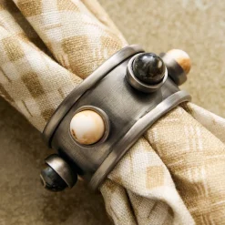 West Elm Harta Multi-Stone Napkin Ring Sets