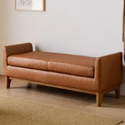 West Elm Harvey Leather Bench