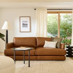 West Elm Haven Leather Sofa (60"–96")