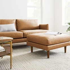 West Elm Haven Loft Leather Ottoman