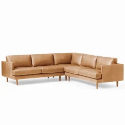 West Elm Haven Loft Leather 3-Piece L-Shaped Sectional (103.5")