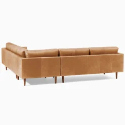 West Elm Haven Loft Leather 3-Piece L-Shaped Sectional (103.5")