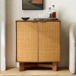 West Elm Herman Basket Woven Veneer Cabinet (28")