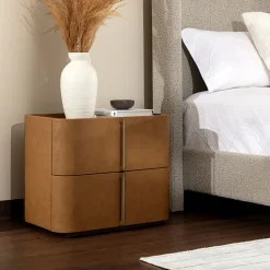 West Elm Hinsdale Vegan Leather Curved Nightstand (–)