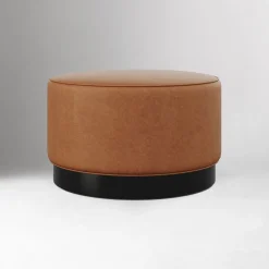 West Elm Hoffman Leather Ottoman