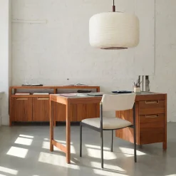 West Elm Hughes Desk with File Cabinet (56") & Open/Closed Storage Cabinet (66") Set