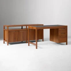 West Elm Hughes Desk with File Cabinet (56") & Open/Closed Storage Cabinet (66") Set