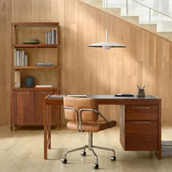 West Elm Hughes Desk with File Cabinet (56") & Tall Bookcase (34") Set