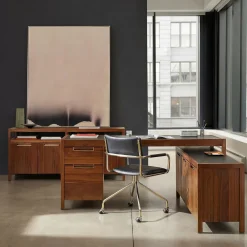 West Elm Hughes Desk with Storage Cabinet (56") & Open/Closed Storage Cabinet (66") Set
