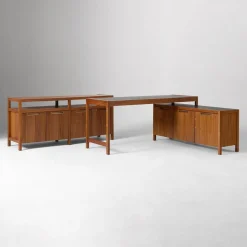 West Elm Hughes Desk with Storage Cabinet (56") & Open/Closed Storage Cabinet (66") Set