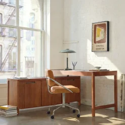 West Elm Hughes L-Shaped Desk with Storage Cabinet (56")