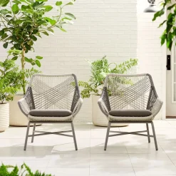 West Elm Huron Outdoor Lounge Chair & Ottoman Set
