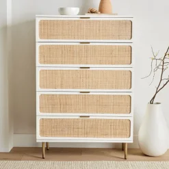 West Elm Ida Woven 5-Drawer Dresser (36")