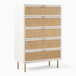 West Elm Ida Woven 5-Drawer Dresser (36")