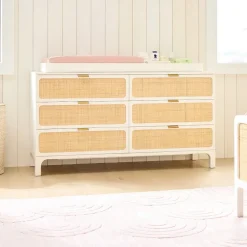 Kids West Elm Ida Woven Wide Dresser with Removable Topper (60")