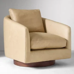 West Elm Imogene Leather Swivel Chair
