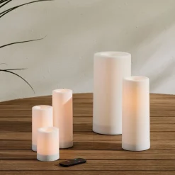 West Elm Indoor/Outdoor Flat Top Basic Candle - White