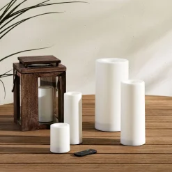 West Elm Indoor/Outdoor Flat Top Basic Candle - White
