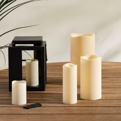 West Elm Indoor/Outdoor Wavy Edge Basic Candle - Ivory