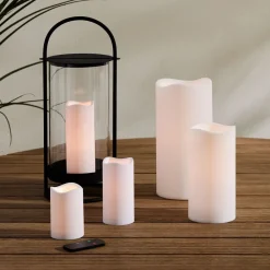 West Elm Indoor/Outdoor Wavy Edge Basic Candle - White