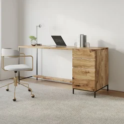 West Elm Industrial Modular Desk w/ File Cabinet (64")