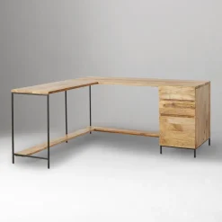 West Elm Industrial Modular L-Shaped Desk (64") & File Cabinet