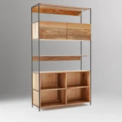 West Elm Industrial Open & Closed Storage Bookcase (48")