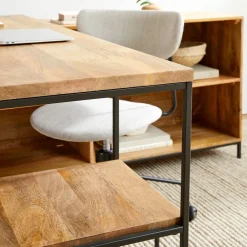 West Elm Industrial Storage Modular Desk w/ Open Shelves & Bookcase (64")