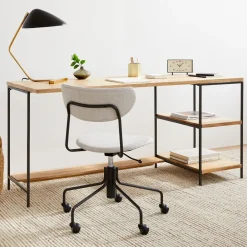 West Elm Industrial Storage 2-Piece Modular Desk w/ Open Shelves (64")