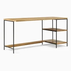 West Elm Industrial Storage 2-Piece Modular Desk w/ Open Shelves (64")