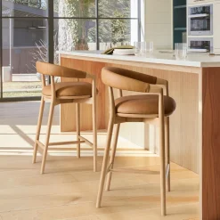 West Elm Irvine Leather Counter Stool