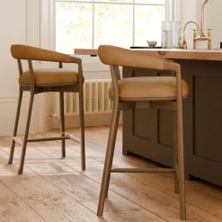 West Elm Irvine Leather Counter Stool