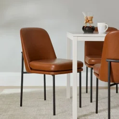 West Elm Jack Vegan Leather Metal Frame Dining Chair