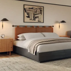 West Elm James Leather Hanging Headboard