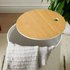 West Elm Jasper Wood Lidded Baskets