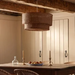 West Elm Jenni Two-Tier Handwoven Pendant (24")